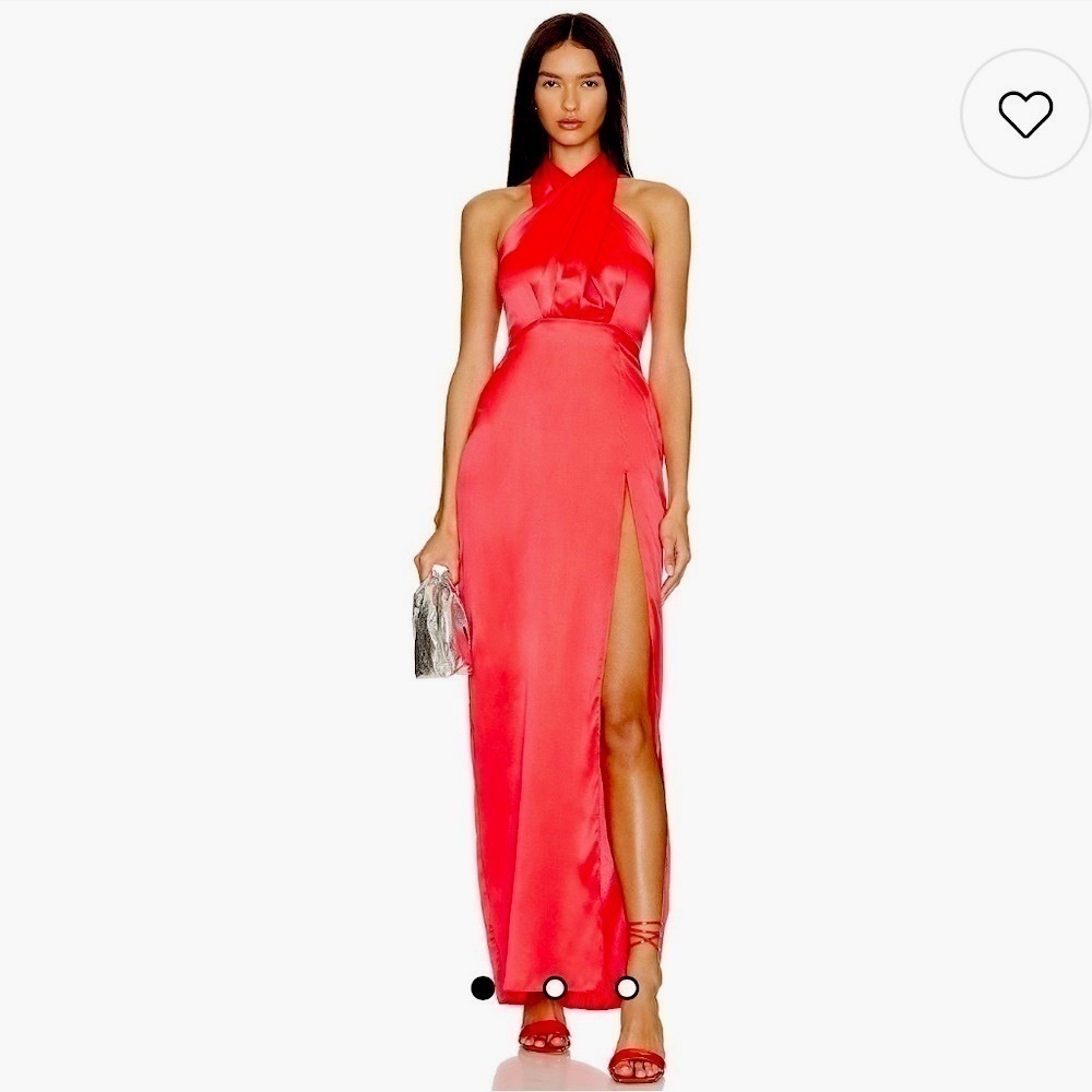 Amanda Uprichard silk Mezcal maxi dress in Crimson